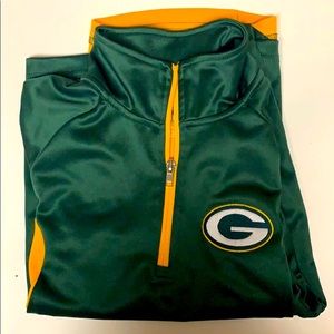 NFL 3/4 zip up Green Bay Packers Shirt